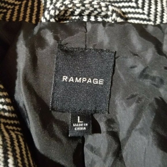 Rampage Women Size Large Coat Jacket Black White, Tweed Double Breasted - Picture 5 of 7